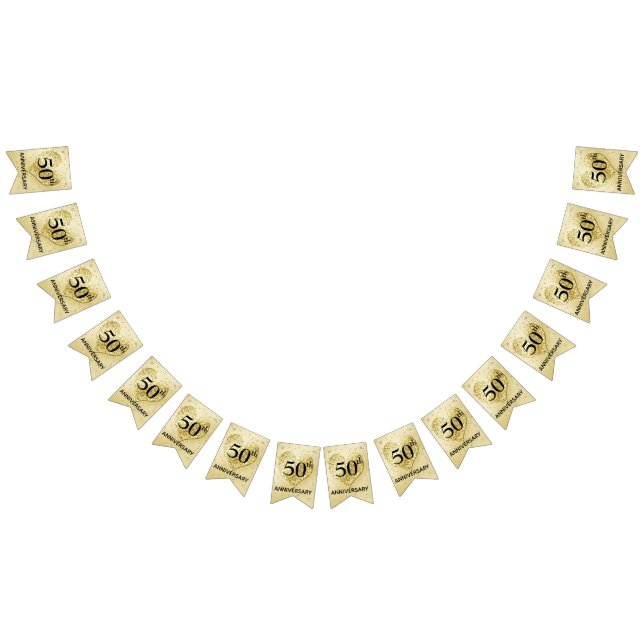 Confetti Gold - 50th Wedding Anniversary Banner (All)
