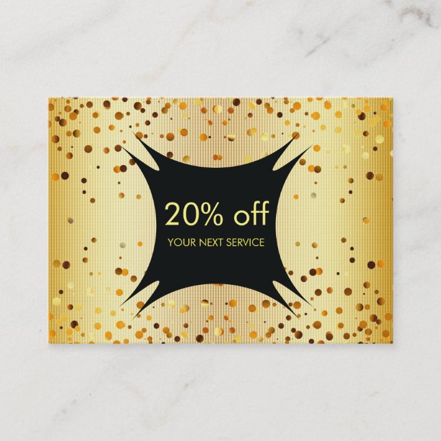 Confetti Gold Coupon Discount Gift Certificate (Front)