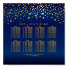Confetti Gold Dots & Navy Blue Satin Seating Chart