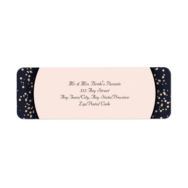 Confetti Gold Elegant Faire-part de mariage modern (Devant)