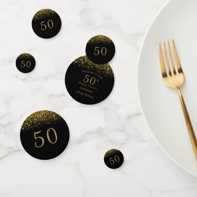 Confetti Gold Opulent 50e Table d'anniversaire Con (Groupe)