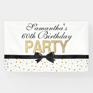 Confetti Gold Sparkle 60th Birthday Party Banner