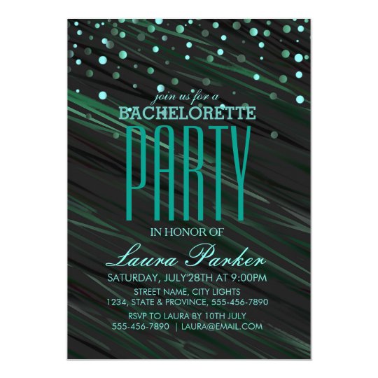 Confetti Gold Sparkle Elegant Bachelorette Party Card