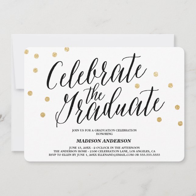 Confetti Grad | Invitation à l'obtention du diplôm (Devant)