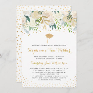 Confetti graduation ceremony and party invitation
