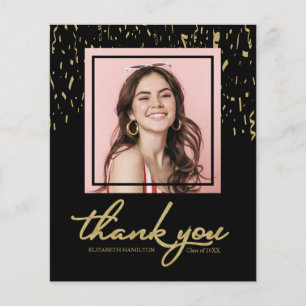 Confetti Graduation Photo Budget Thank You Card