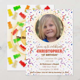 Confetti & Gummies Birthday Invitation