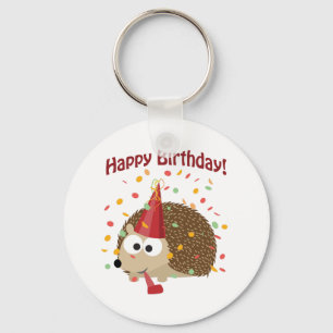 Confetti Happy Birthday Hedgehog Keychain