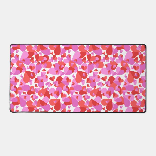 Confetti Hearts Mix Desk Mat (Front)