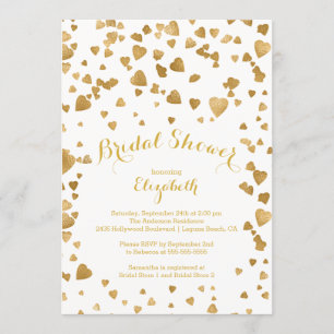 Confetti Hearts moderne Invitation à la douche nup