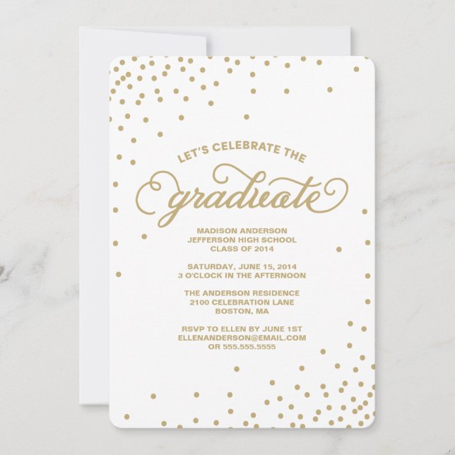 Confetti| Invitation du groupe de diplômés (Devant)