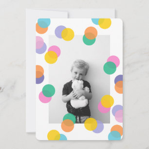 Confetti Kids Birthday Photo Invitation