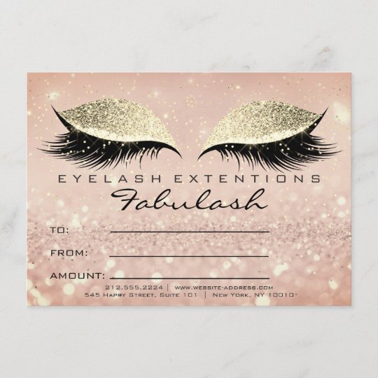 Confetti Lashes Gold Blush Makeup Certificate Gift
