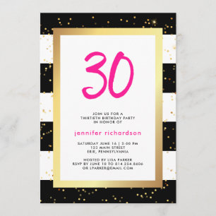 Confetti moderne  Invitation à la fête du 30e anni