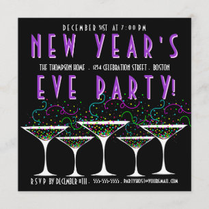 Confetti New Year's Eve Party Invitation