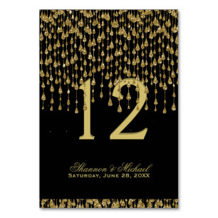 Confetti noir et or Carte de table