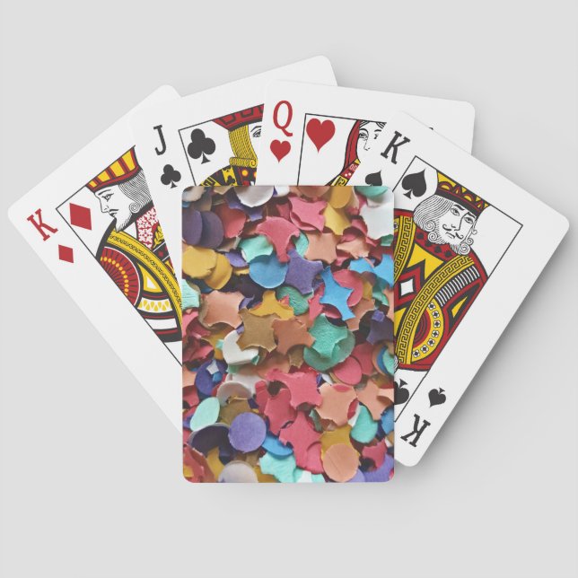 Confetti Party Carnival Colorful Paper Funny Playing Cards (Back)