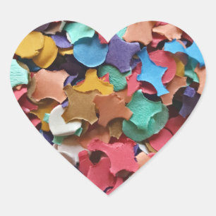 Confetti Party Carnival Colourful Paper Funny Heart Sticker
