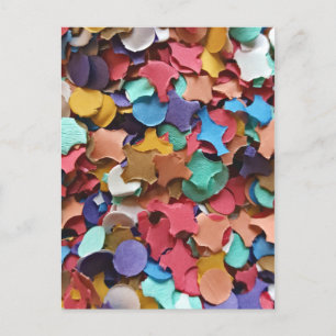 Confetti Party Carnival Colourful Paper Funny Invitation Postcard