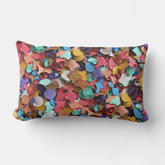 Confetti Party Carnival Colourful Paper Funny Lumbar Pillow (Front)