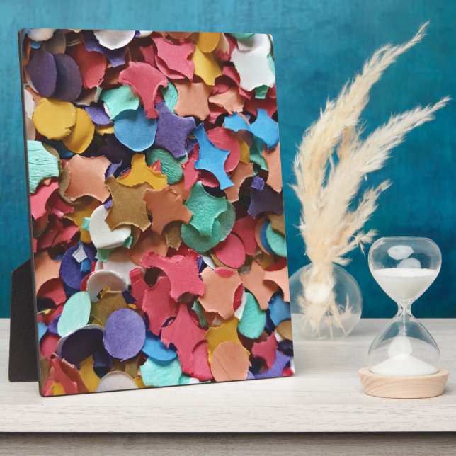 Confetti Party Carnival Colourful Paper Funny Plaque (Side)