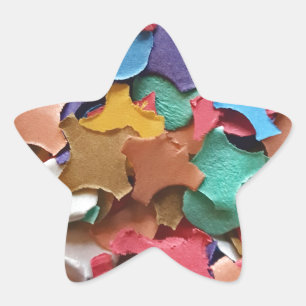 Confetti Party Carnival Colourful Paper Funny Star Sticker