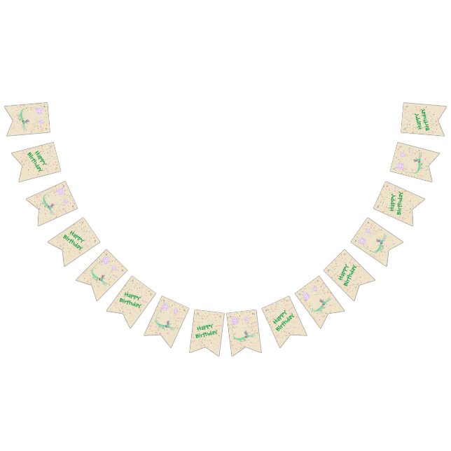 Confetti Party crocodile green beige Bunting Flags (All)