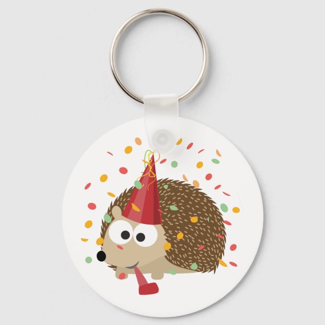 Confetti Party Hedgehog Keychain (Front)