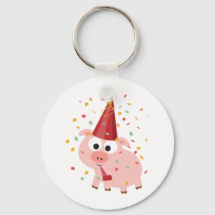 Confetti Party Pig Keychain