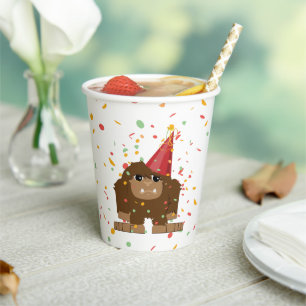 Confetti Party Sasquatch Bigfoot Paper Cups
