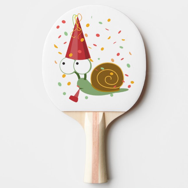 Confetti Party Snail Ping Pong Paddle (Front)