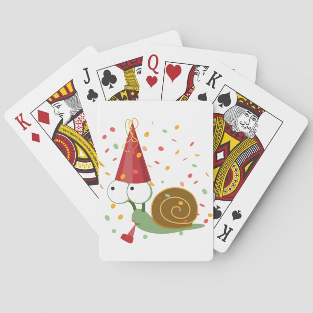 Confetti Party Snail Playing Cards (Back)