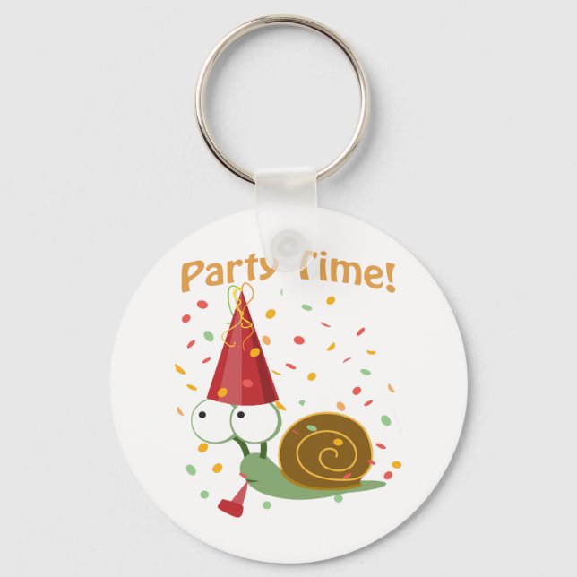 Confetti Party Time! Snail Keychain (Front)