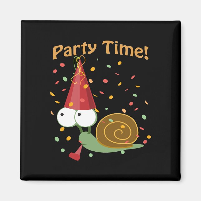 Confetti Party Time! Snail Magnet (Front)