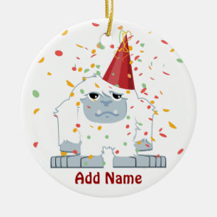 Confetti Party Yeti Ceramic Ornament