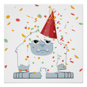 Confetti Party Yeti Poster