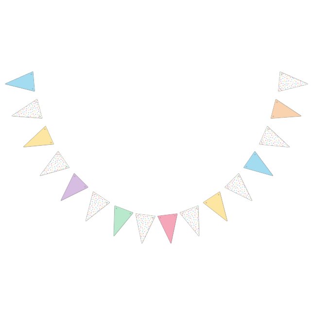 Confetti Pastels (Dots-Solids) Bunting Flags (All)