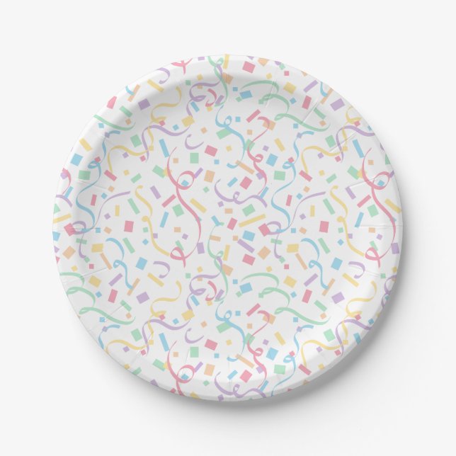 Confetti Pastels (Surprise) Paper Plate (Front)
