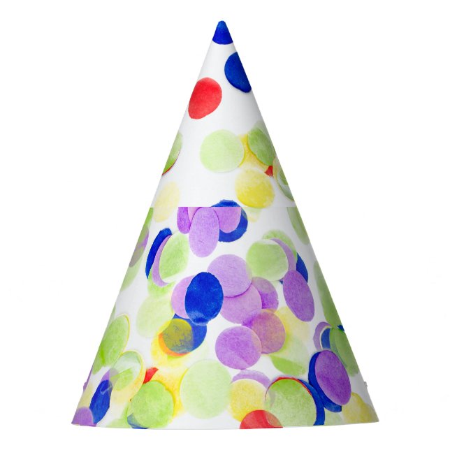 Confetti Patterned Paper Party Hat (Front)