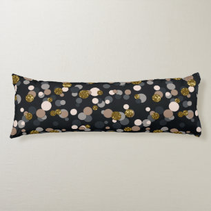 Confetti Peach, Maple, Grey and Gold Glitter Body Pillow