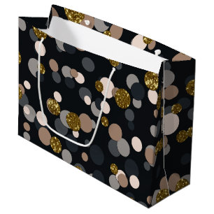 Confetti Peach, Maple, Grey and Gold Glitter Large Gift Bag