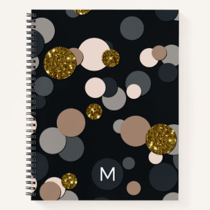 Confetti Peach, Maple, Grey and Gold Glitter Notebook