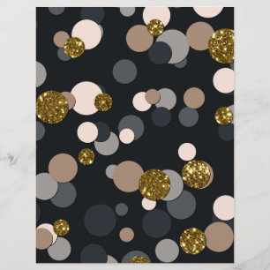 Confetti Peach, Maple, Grey and Gold Glitter Paper