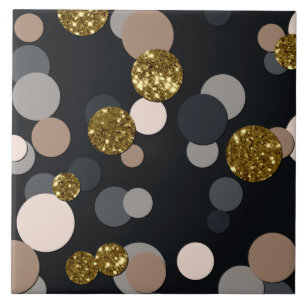 Confetti Peach, Maple, Grey and Gold Glitter Tile