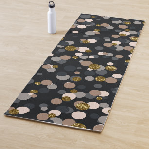 Confetti Peach, Maple, Grey and Gold Glitter Yoga Mat