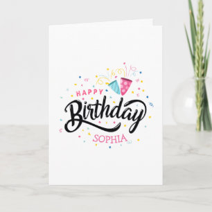 Confetti Personalized Happy Birthday Card