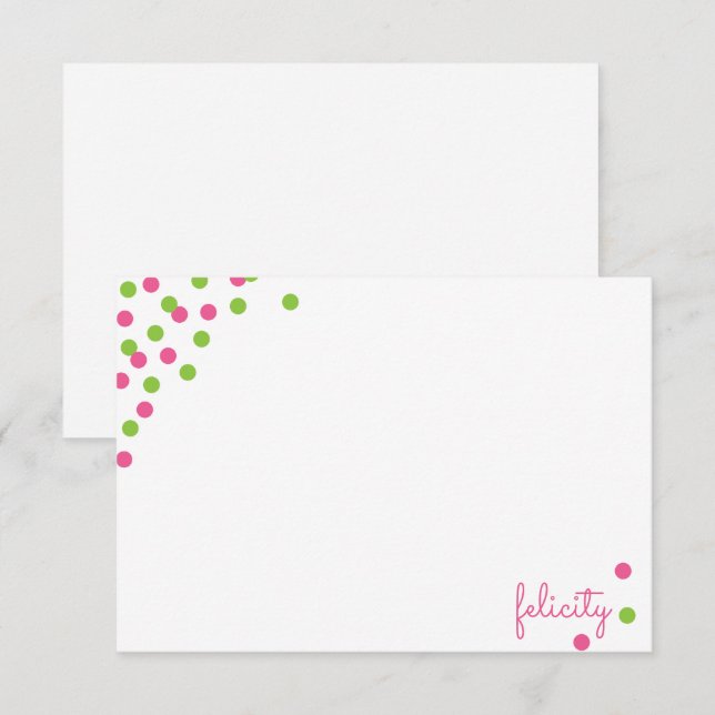 Confetti Personalized Note Cards (Front/Back)