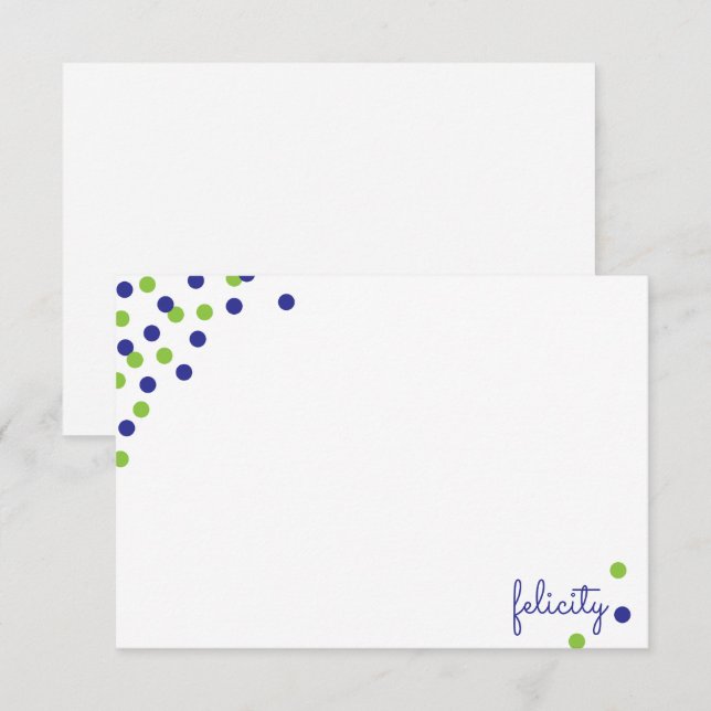 Confetti Personalized Note Cards (Front/Back)