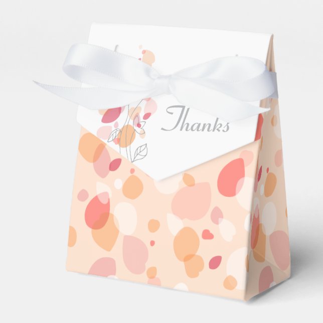 Confetti petal flowers thanks wedding favour box (Front Side)
