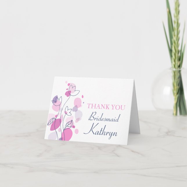 Confetti petals wedding bridesmaid thank you card (Front)